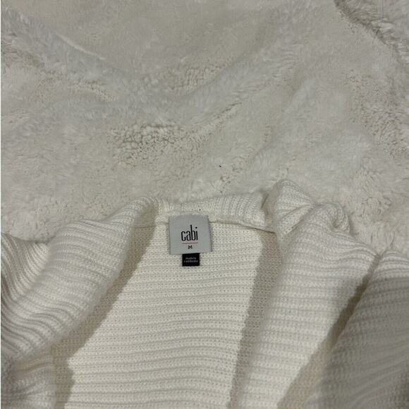 CAbi‎ Women's White 100% Cotton Open Front Knitted Cardigan Sweater Size Medium - Picture 3 of 6